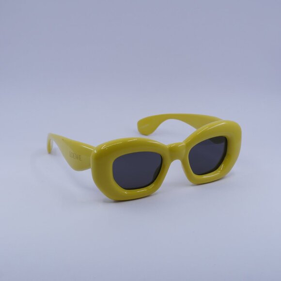 Loewe LW40117I 39A Sunglasses Shiny Yellow Cat Eye Frame, Grey Lenses - Picture 5 of 10